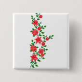 ein Haufen roter Blume auf weißem Hintergrund Button (Vorderseite)