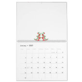 ein Haufen roter Blume auf weißem Hintergrund Kalender (Jan 2027)