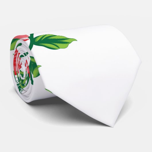 ein Haufen roter Blume auf weißem Hintergrund Krawatte (Gerollt)