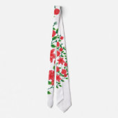 ein Haufen roter Blume auf weißem Hintergrund Krawatte (Rückseite)