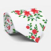 ein Haufen roter Blume auf weißem Hintergrund Krawatte (Gerollt)