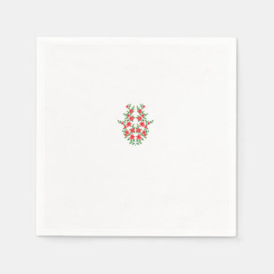 ein Haufen roter Blume auf weißem Hintergrund Serviette