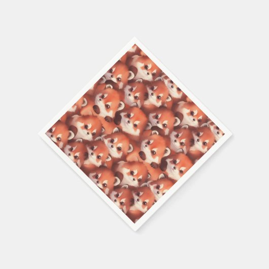 Ein Haufen roter Pandas Serviette (Ecke)