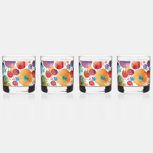 Ein Haufen Spritzer Whiskyglas (Vorderseite)
