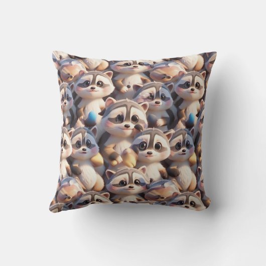 Ein Haufen Waschbären Kissen (Rückseite)