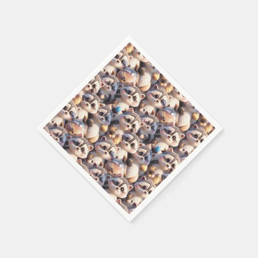 Ein Haufen Waschbären Serviette (Ecke)