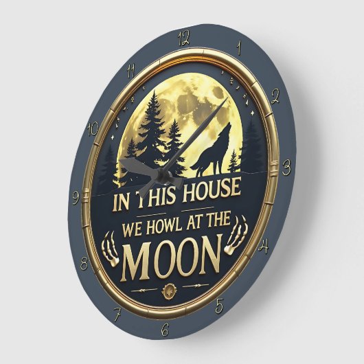 Ein Haus, das am Mond hisst Große Wanduhr (Winkel)