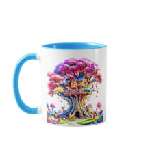 Ein Haus, das in einem magischen Baum vergraben is