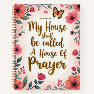 Ein Haus des Gebet 8"x11" Soft Cover floral Notizblock