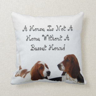 Ein Haus ist kein Zuhause mit einem Basset-Hund-Ki Kissen
