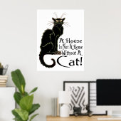 "Ein Haus ist keine Zuhause ohne Katze" - Plakat (Heimbüro)