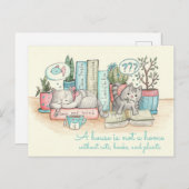 Ein Haus ist keine Zuhause ohne Katzen, Bücher und Postkarte (Vorne/Hinten)