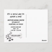 Ein Haustier adoptieren Postkarte (Rückseite)
