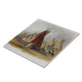 Ein Haut-Häuschen eines Assiniboin Leiters, Fliese (Seite)