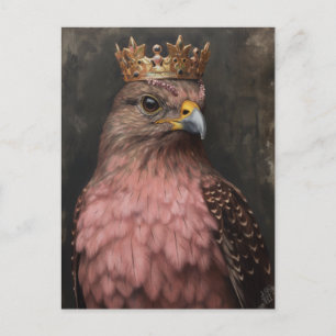 Ein Hawk mit einer Krone Postkarte