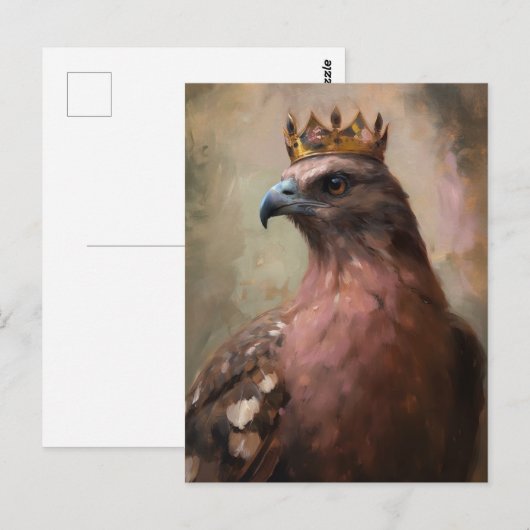 Ein Hawk mit einer Krone Postkarte (Vorne/Hinten)