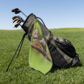 Ein heikles Paar Zebra Finches Golfhandtuch (Gras)