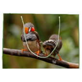 Ein heikles Paar Zebra Finches Große Geschenktüte (Rückseite)