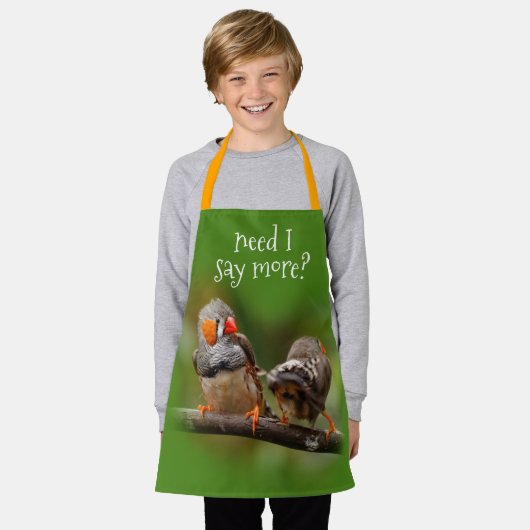 Ein heikles Paar Zebra Finches Schürze (Getragen)