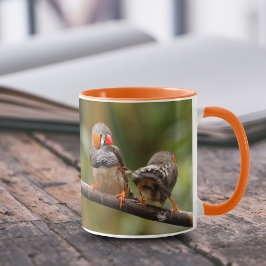 Ein heikles Paar Zebra Finches Tasse