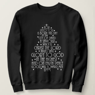 Ein Heiland ist geboren Lukas 2-11 Weihnachtsbaum- Sweatshirt