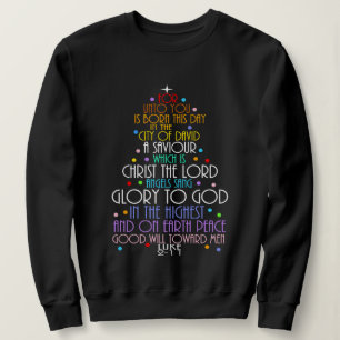 Ein Heiland ist geboren Lukas 2-11 Weihnachtsbaum- Sweatshirt