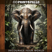 Ein heiliger Elefant in goldenen Gewölben im Dschu Seidenpapier