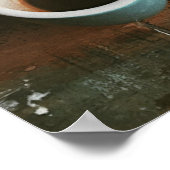 Ein heißer Schlammkaffee mit festem Buch und Bohne Poster (Ecke)