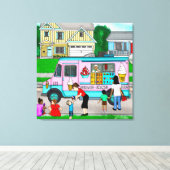 Ein heißer Sommertag | Eine Illustration Leinwanddruck (Insitu (Holzboden))