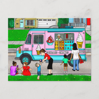 Ein heißer Sommertag | Eine Illustration Postkarte