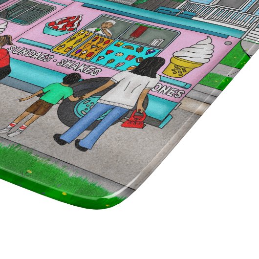 Ein heißer Sommertag | Eine Illustration Schneidebrett (Ecke)