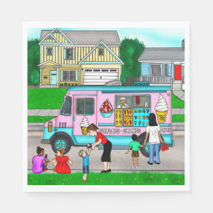 Ein heißer Sommertag Eine Illustration Serviette
