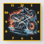 Ein heißes Fahrrad in einer gefrorenen Welt Quadratische Wanduhr (Vorderseite)