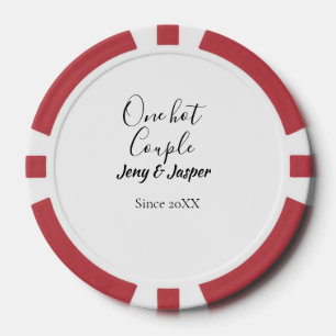 Ein heißes Paar fügt Namen seit 20XX Jahr Datum hi Pokerchips