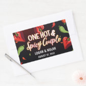 Ein heißes und scharfes Paar Hochzeit, kundenspezi Rechteckiger Aufkleber (Umschlag)