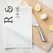 Ein heißes Zusatzpaar Name Anfangsbuchstabe Textda Geschirrtuch (Viertel Falte)