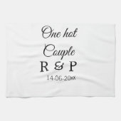 Ein heißes Zusatzpaar Name Anfangsbuchstabe Textda Geschirrtuch (Horizontal)