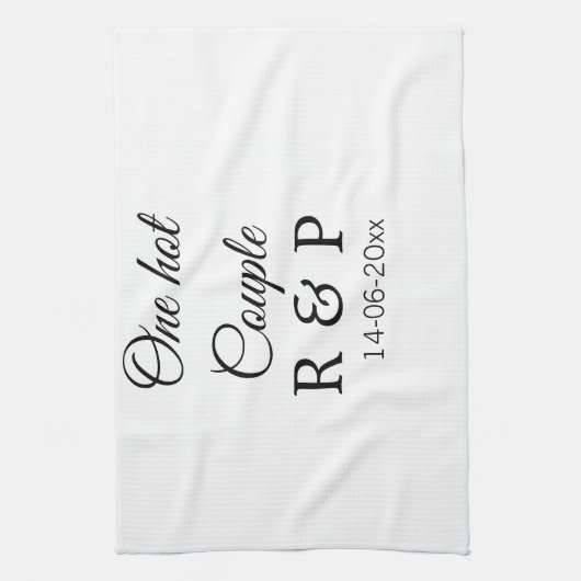 Ein heißes Zusatzpaar Name Anfangsbuchstabe Textda Geschirrtuch (Vertikal)