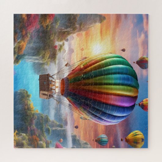 Ein Heißluftballon aus transparentem Krustentier Puzzle (Horizontal)