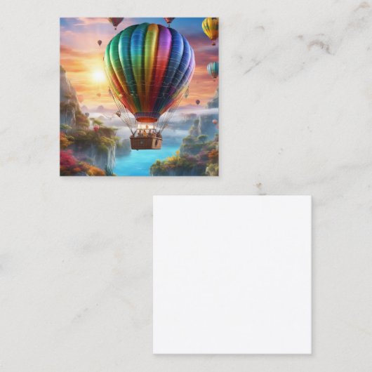 Ein Heißluftballon aus transparentem Krustentier Quadratische Visitenkarte (Vorne/Hinten)