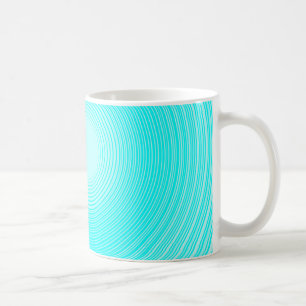 Ein hellblauer Kreis auf einem hellblauen Hintergr Kaffeetasse