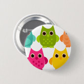 Ein heller Haufen Eulen Button (Vorne & Hinten)