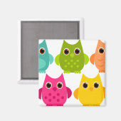 Ein heller Haufen Eulen Magnet (Vorderseite/Rückseite)