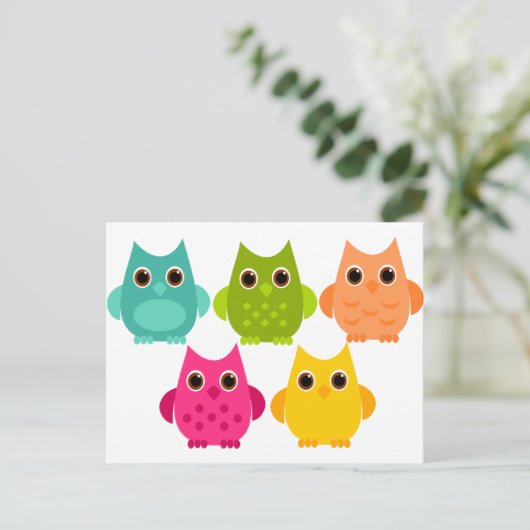 Ein heller Haufen Eulen Postkarte (Stehend Vorderseite)