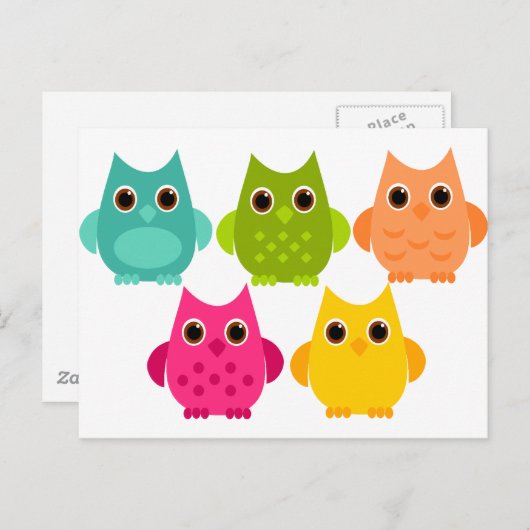 Ein heller Haufen Eulen Postkarte (Vorne/Hinten)