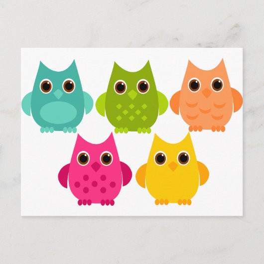 Ein heller Haufen Eulen Postkarte (Vorderseite)