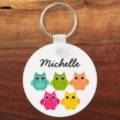 Ein heller Haufen Eulen Schlüsselanhänger (Vorderseite)