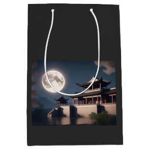 Ein heller Mond entspricht dem majestätischen Pavi Mittlere Geschenktüte