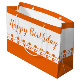 Ein heller Orange Polka Dot Designer Geburtstag Große Geschenktüte