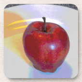 Ein heller roter Apple Untersetzer (Vorderseite)